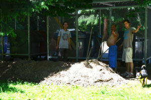 príprava pozemku na osadenie podlahy a kompostéru